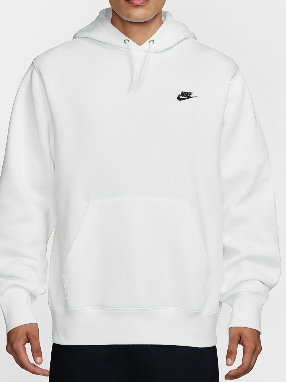 NWT Nike Men's XL White Pullover Hoodie with Small Swoosh